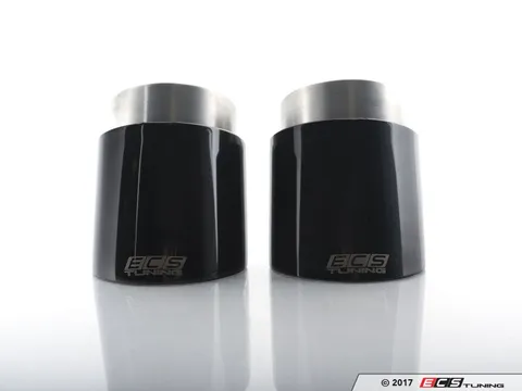 ECS B9 A4/A5 4" Direct-Fit Exhaust Tips - Black Chrome - Pair