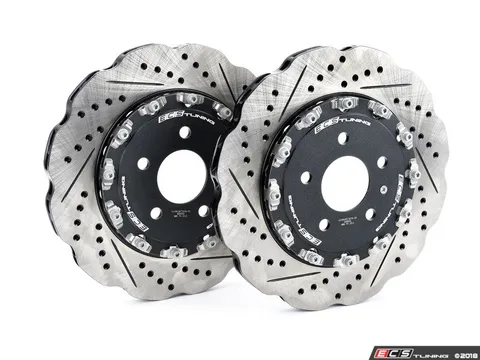 ECS Rear 2-Piece Scalloped Brake Rotors - Pair (330x22)