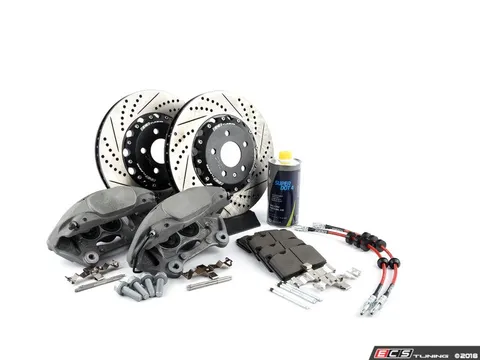 ECS Front Big Brake Kit - Stage 2 - 2-Piece Cross Drilled & Slotted Rotors (345x30)
