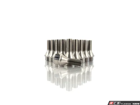 ECS Titanium Conical Seat Wheel Bolt - 14x1.25x27mm - Set Of 20