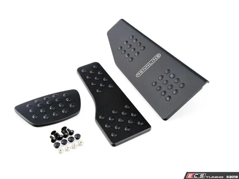 Rennline Rennline 3-Piece Rubber Grip Pedal Set - Black/No Crest