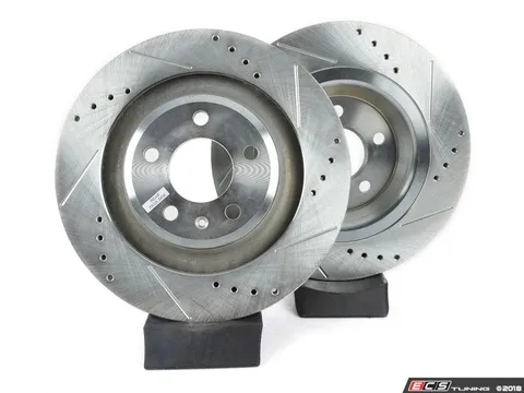 Power Stop Rear Cross Drilled & Slotted Brake Rotors - Pair (330x22)