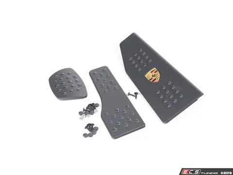 Rennline Rennline 3-Piece Rubber Grip Pedal Set - Black/Cast Crest