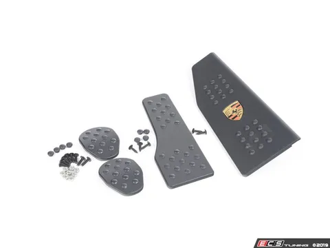 Rennline Rennline 4-Piece Rubber Grip Pedal Set - Black/Cast Crest