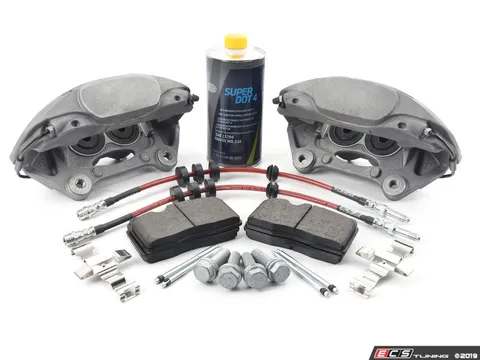 ECS Front Big Brake Kit - Stage 2 - Cross Dimpled & Slotted Rotors (345x30)