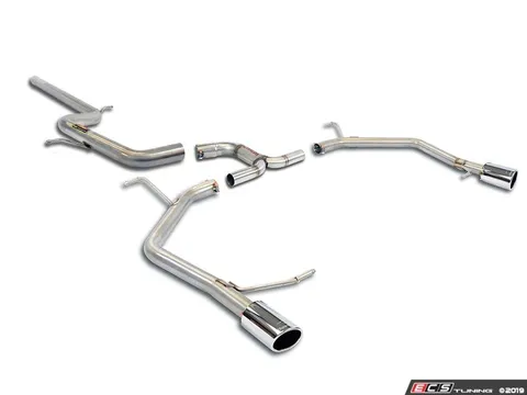 Supersprint 2.75" Cat-Back Exhaust System - Non-Resonated - Without Mufflers