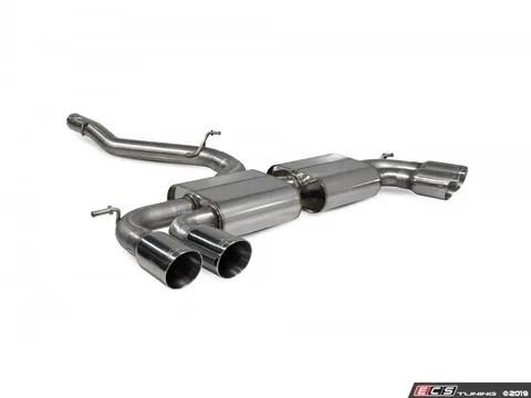 Scorpion Non-Resonated cat-back system - Non-Valved with Daytona Quad tips