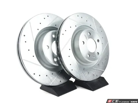 Power Stop Evolution Front Cross Drilled & Slotted Brake Rotors - Pair (338x30)