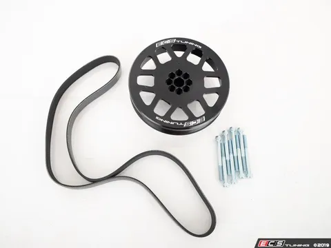 ECS Audi 3.0T Performance Overdrive Crank Pulley With Belt - 187.3mm - For Use As Crank Pulley Only Upgrade