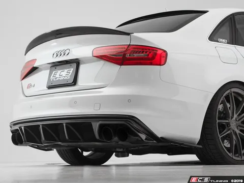 ECS Audi B8.5 S4 / A4 S-Line Rear Diffuser - Gloss Black