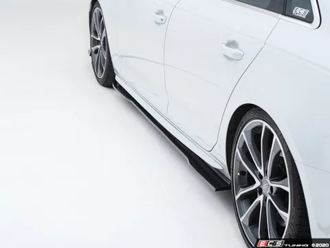 ECS Audi B9 A4 / S4 Flat Side Skirts - Gloss Black