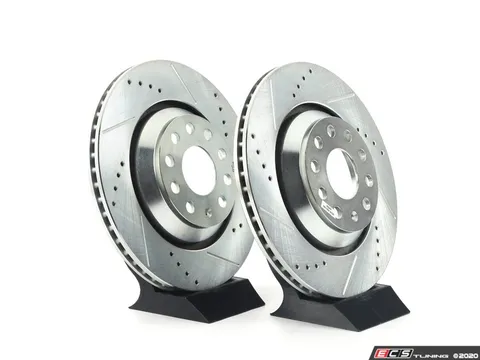 Power Stop Rear Cross-Drilled and Slotted Evolution Rotors - Pair (310x22)