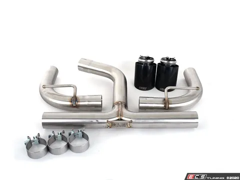 ECS MK7 GTI Muffler Delete Kit - With 4.0" Black Chrome Tips
