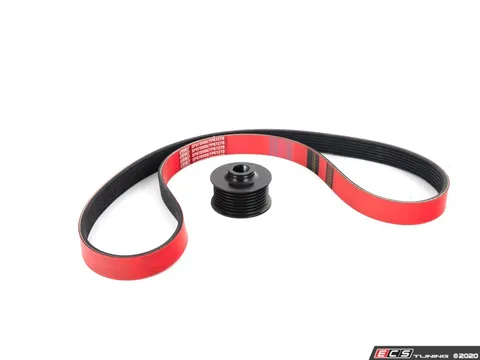 ECS Audi 3.0T Performance Supercharger Pulley - 57.6mm - Press Fit - Kit With ECS Performance Kevlar Reinforced Supercharger Belt