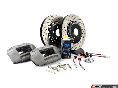 ECS Front Big Brake Kit - Stage 2 - 2-Piece Cross Drilled & Slotted Rotors (345x30) - Without Pads