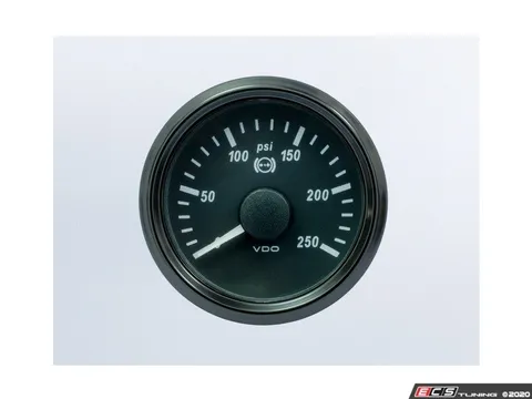 VDO SingleViu 52mm 250psi Brake Pressure Gauge. 0-4.5V sender required. - Priced Each
