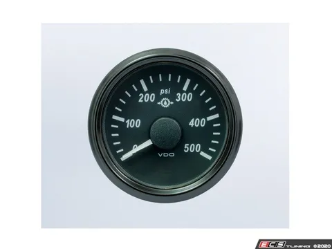 VDO SingleViu 52mm 500psi Gear Pressure Gauge. 0-4.5V sender required. - Priced Each