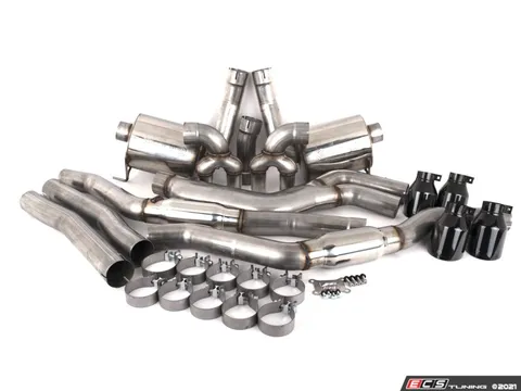 AWE Resonated Touring Edition Exhaust - Diamond Black Tips
