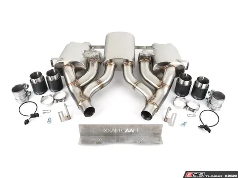Active Autowerke Maad Maxx Rear Exhaust Section 3 Can Valve - With Carbon Fiber Tips