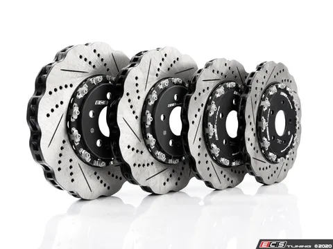 ECS Front & Rear 2-Piece Scalloped Brake Rotor Kit - No Pads