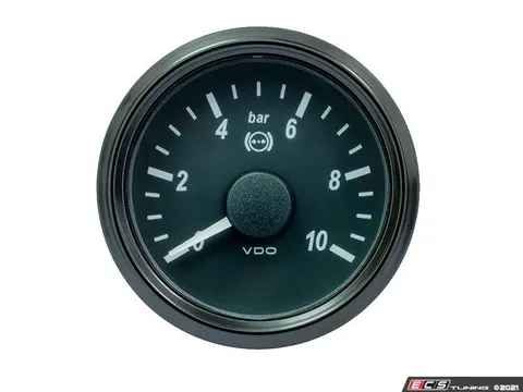 VDO SingleViu 52mm 10bar Brake Pressure "1" Gauge. 0-5V Input - Priced Each