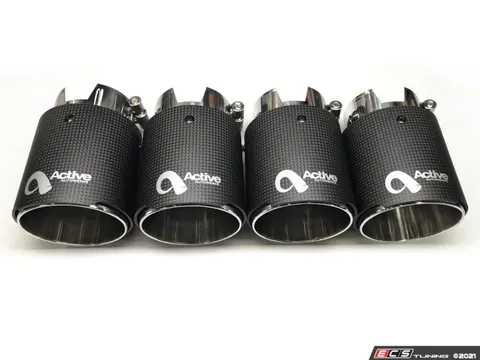 Active Autowerke Slip On Exhaust Tips - 90mm - Carbon Fiber
