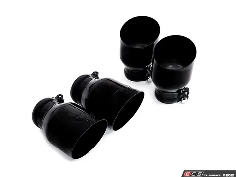 Unitronic Unitronic Round Black Tips - MK7/7.5 Golf R & S3 - Set Of Four