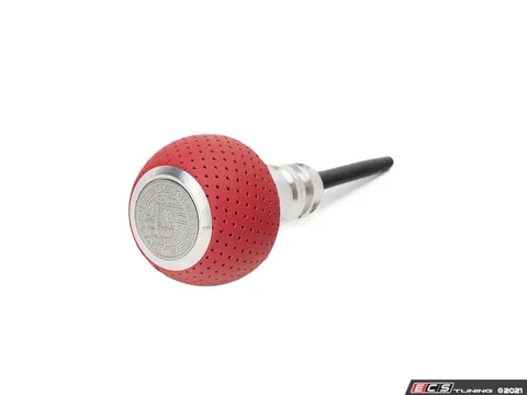 Black Forest Industries GS2 Automatic Shift Knob - Silver w/ Rosso Centaurus (Red) Perforated Leather