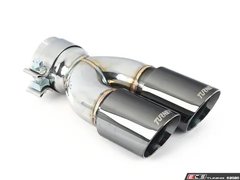 Turner Motorsport Turner Motorsport Rolled Angle Exhaust Tip - 3.0 Inlet - 3.0 OD - Stepped Left - Black Chrome