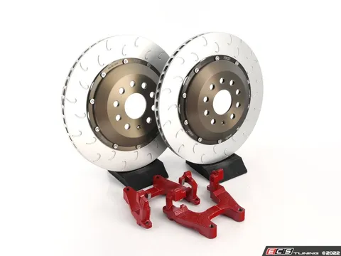 034Motorsport 2-Piece Floating Rear Brake Rotor Upgrade Kit - Red Carriers