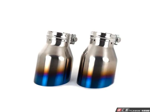 ECS ECS "Ti.22" UNIVERSAL Exhaust Tips - 4.0" Titanium - Burnt Finish - Pair