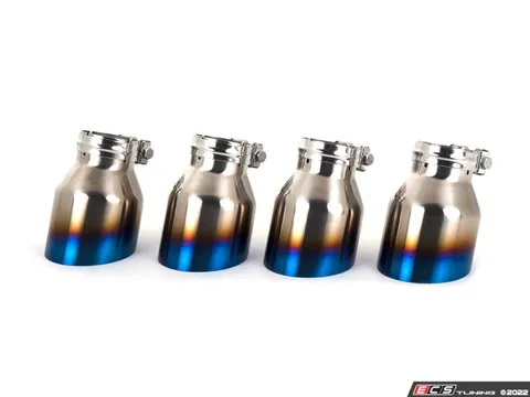 ECS ECS "Ti.22" UNIVERSAL Exhaust Tips - 4.0" Titanium - Burnt Finish - Set of Four