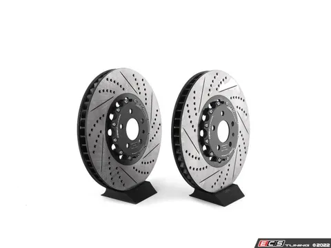 ECS Front Cross-Drilled & Slotted 2-Piece Brake Rotors - Pair (380x36)