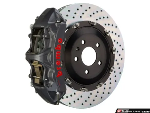 Brembo 11-12 1M (E82), 08-13 M3 (E90, E92, E93), Front, Drilled, Black, 6 Piston, 365x34 2-Piece