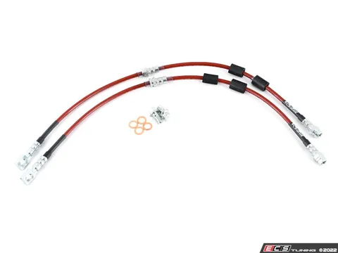 ECS MK8 Golf R / 8Y S3 Exact-Fit Front Brake Hose Set - Red