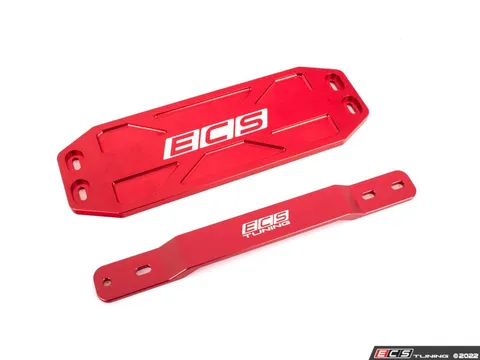 ECS Billet Aluminum Tunnel Brace Kit - Front & Rear - Red Anodized