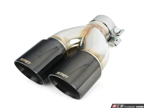 Turner Motorsport Turner Motorsport Double Wall Slash Cut Exhaust Tip - 2.75 Inlet - 3.5 OD - Stepped Right - Titanium Black Chrome
