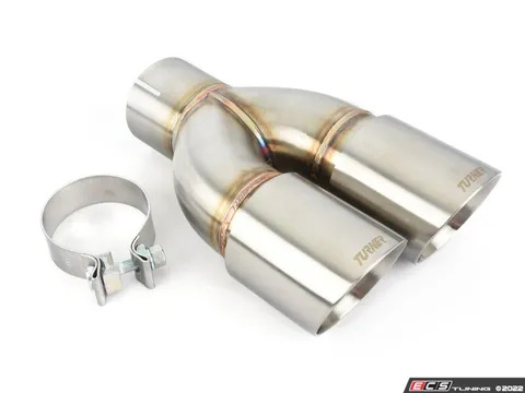 Turner Motorsport Turner Motorsport Double Wall Slash Cut Exhaust Tip - 3.0 Inlet - 3.5 OD - Stepped Left - Brushed Stainless