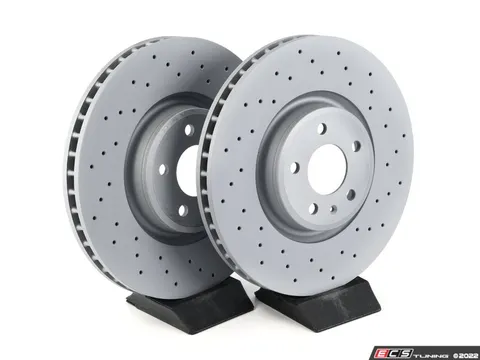 Zimmermann Front Cross-Drilled Brake Rotors - Pair (350x34)