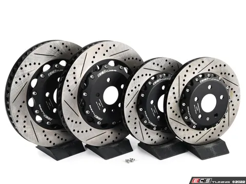 ECS 8V RS3 - 2-Piece Drilled & Slotted Brake Rotors - Front and Rear