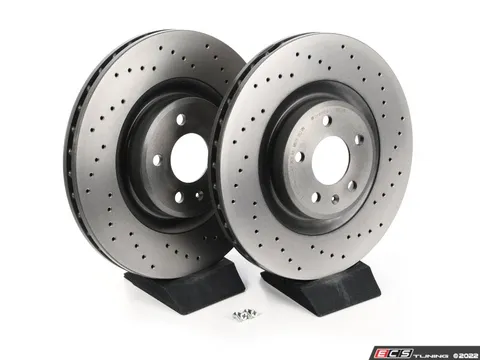 Brembo Front Cross Drilled UV Coated Brake Rotors - Pair (345x30)