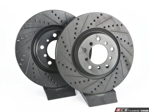 ECS Front V5 Drilled & Slotted Brake Rotors - Set (325x28)