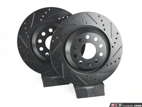 ECS Rear V5 Drilled & Slotted Brake Rotors - Set (310x22)