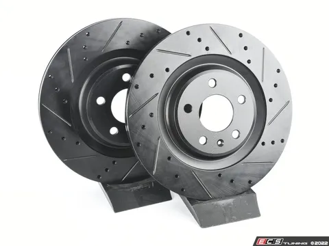 ECS Rear V5 Drilled & Slotted Brake Rotors - Set (330x22)