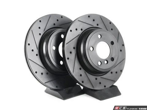 ECS Rear V5 Drilled & Slotted Brake Rotors - Set (330x20)