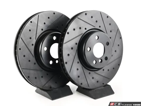 ECS Front V5 Drilled & Slotted Brake Rotors - Set (348x36)