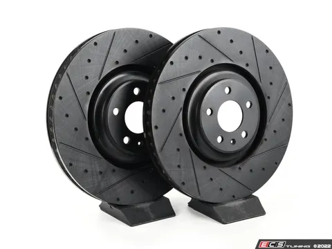 ECS Front V5 Dimpled & Slotted Brake Rotors - Set (380x36)