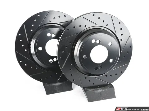 ECS Rear V5 Drilled & Slotted Brake Rotors - Set (328x20)