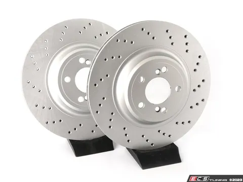 ECS Rear V5 Drilled Brake Rotors - Set (370x24)