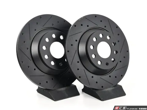 ECS Rear V5 Drilled & Slotted Brake Rotors - Set (300x12)